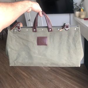 Olive Green Weekender Bag (Canvas + Leather)